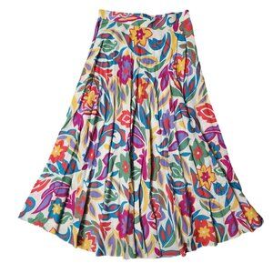 Vintage Counterparts Colorful Floral Flowy Skirt Size 12